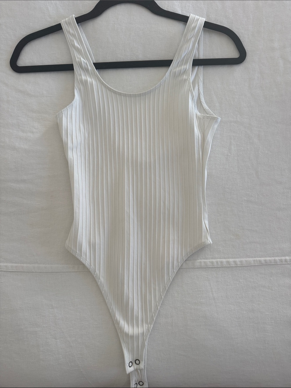 GIGI C White Ribbed Kids Dress One-Piece Bodysuit